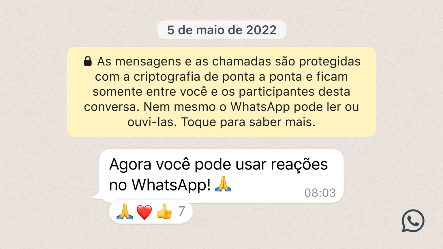 Novidades do WhatsApp incluem grupos de mais de 500 pessoas e reação às mensagens Novidades do WhatsApp incluem grupos de mais de 500 pessoas e reação às mensagens