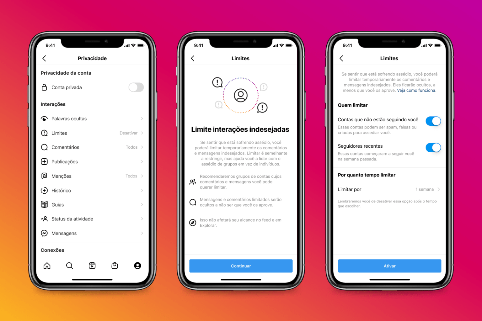Instagram lança recurso “Limits” para evitar propagação de ódio na rede social Instagram lança recurso "Limits" para evitar propagação de ódio na rede social