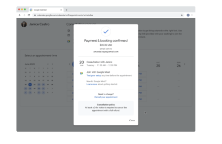 Google Calendar agora permite que usuários realizem atendimentos pagos pela plataforma