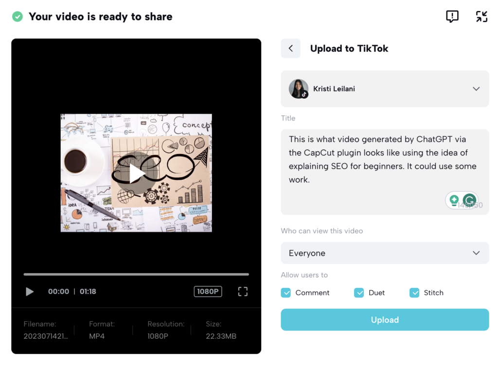 TikTok lança plugin no CapCut para fazer vídeos com o ChatGPT; veja como usá-lo