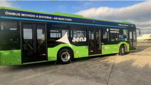 Aeroporto de Congonhas inicia testes de Ônibus 100% elétrico para passageiros