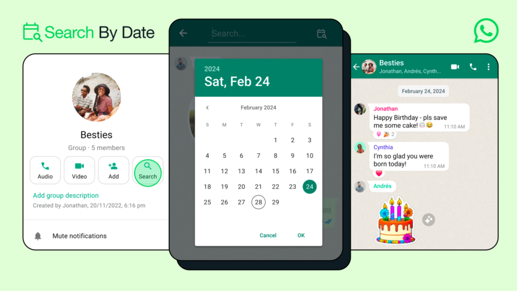 WhatsApp lança recurso para pesquisar mensagens por data