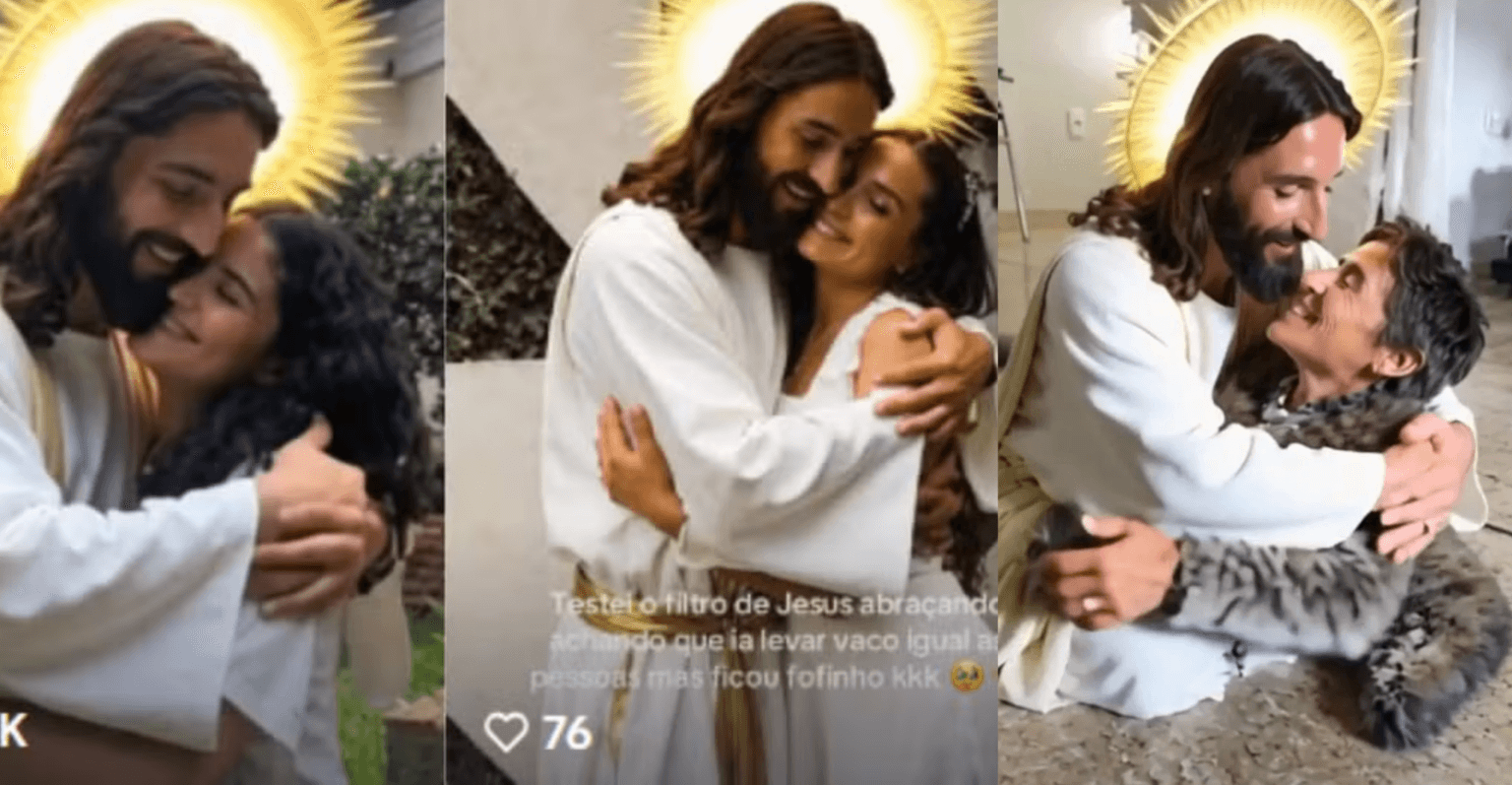 Abraçando Jesus: como criar vídeo com IA e entrar na trend