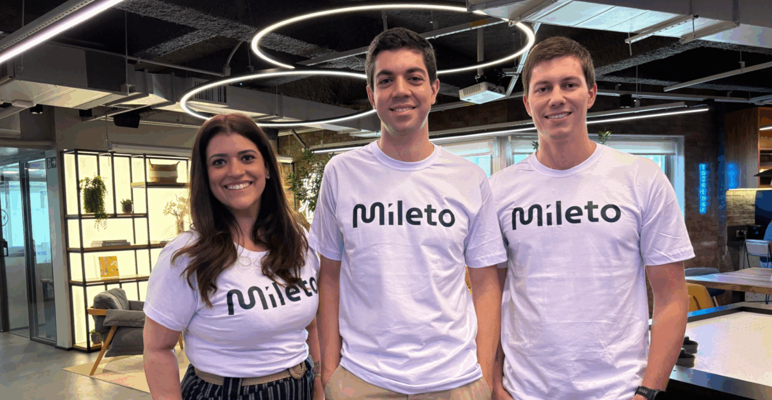 Giuliano Amaral, Priscilla Fraga e Victor Bolonha, cofundadores da Mileto