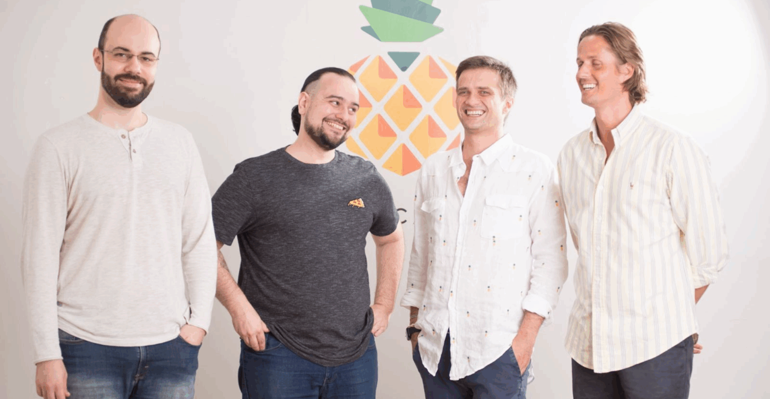 Thiago Balducci, CTO da Abacashi, o CPO Gustavo Henriques, o CEO Nicolas de Virieu, e o CFO Dimitri Mussard. Foto: Divulgação Le Pot Commun