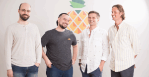 Thiago Balducci, CTO da Abacashi, o CPO Gustavo Henriques, o CEO Nicolas de Virieu, e o CFO Dimitri Mussard. Foto: Divulgação Le Pot Commun