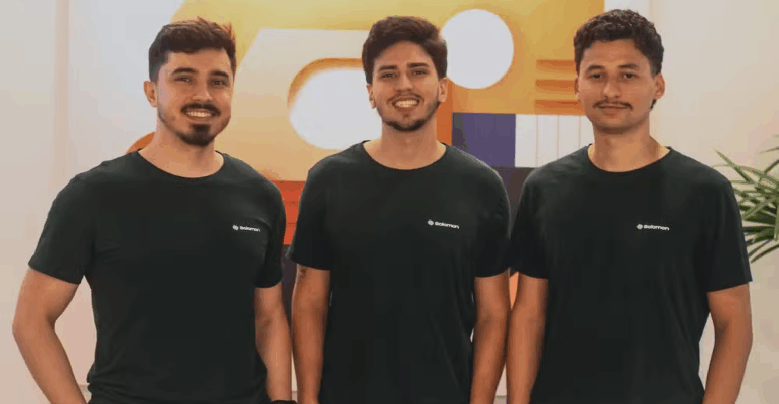 Gabriel Marques (esq.), Rômulo Borio e Daniel Soares, fundadores da Solomon, de egressos do ITA — Foto: Divulgação/Solomon